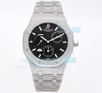 Swiss Replica Audemars Piguet Royal Oak Dual Time 26120ST Stainless Steel Black Dial 41MM